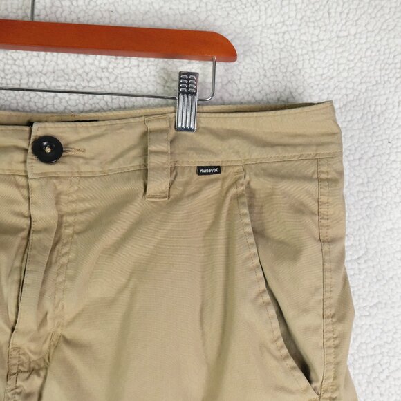 Hurley Cargo Shorts Mens 36 Beige Lightweight Stretch Retro Summer - Picture 2 of 10